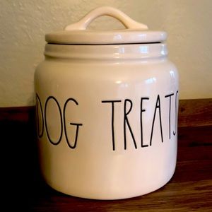Rae Dunn DOG TREATS, silicone sealed canister